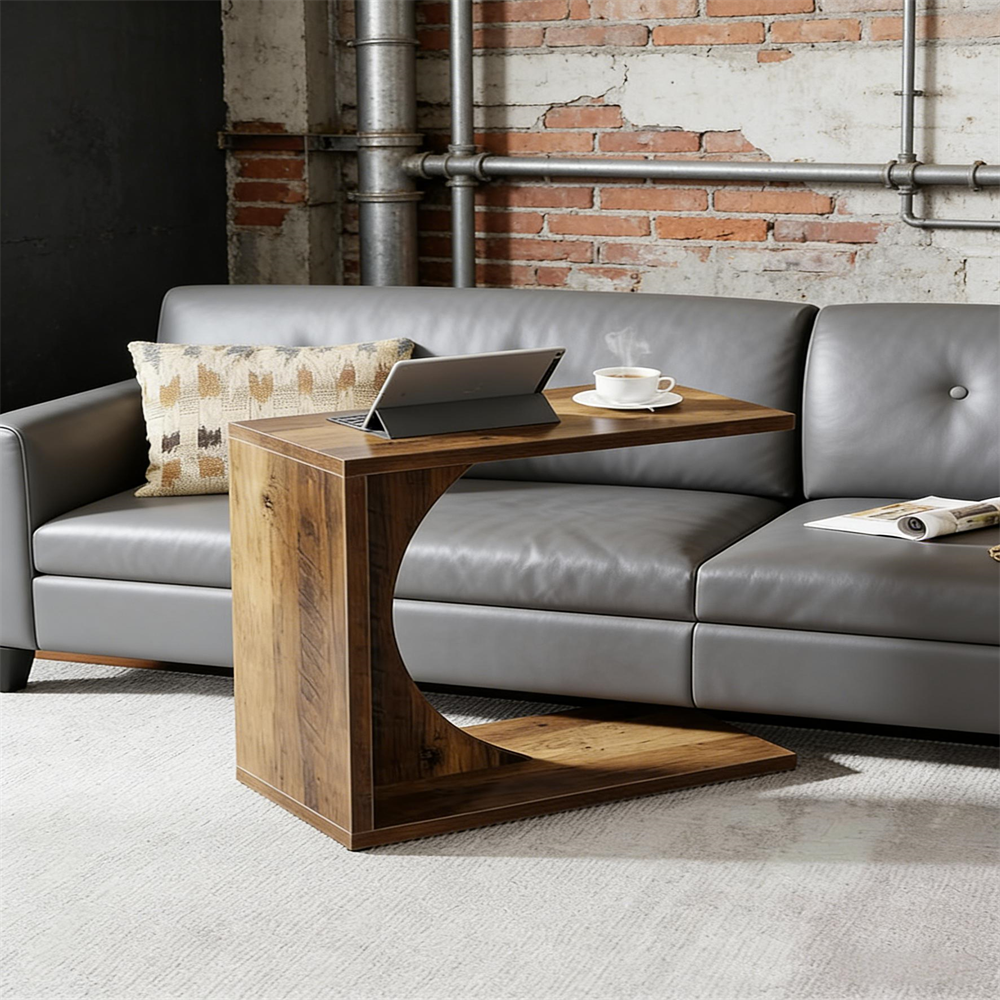 C-Shaped End Table, Sofa Side Table Couch Table_voghion.com